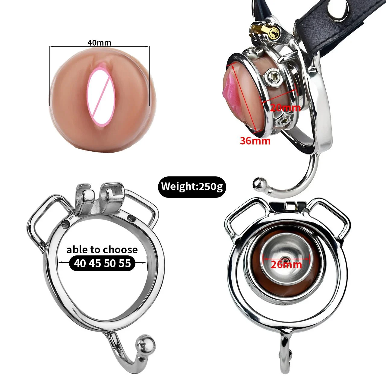 Flat Chastity Cage Cock Cages Male Chastity Devices Pussy Shape Chastity Cage Adults Products 1Toys Sex
