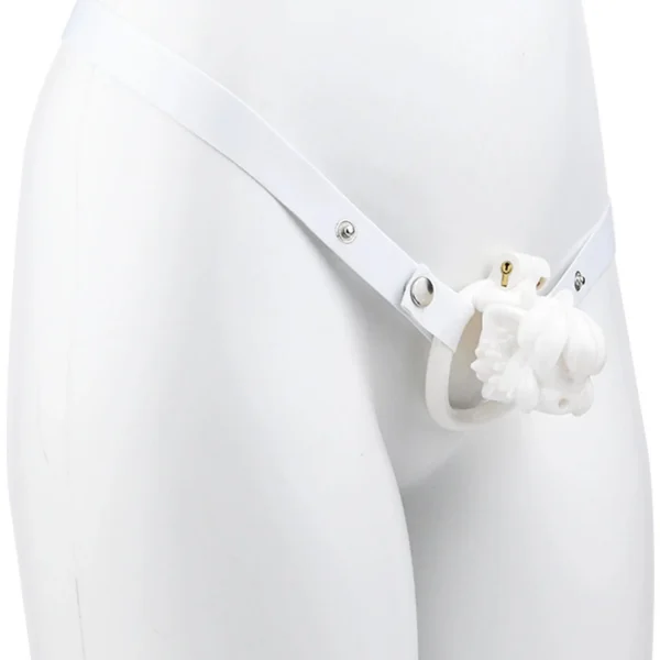Adult Shop ABS Resin White Cock Cage Penis Ring Dick Lock Bondage Belt Fetish Sex Toy Chastity Cage for Men