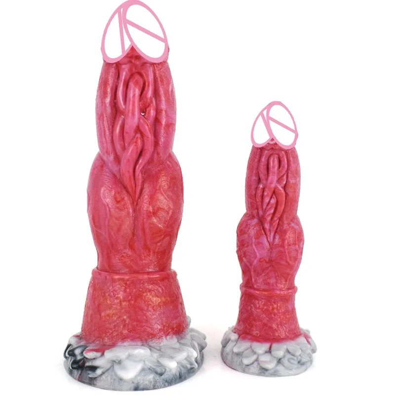 7.8 Inch Middle Size Silicone Dildo Glow in Dark Luminous Dragon Dildo Sucker for Beginners Butt Plug