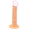 7 Inch Twisted Slim Dildo Vibrator Realistic Gay Masturbation Toy Soft Silicone ABS and PVC Material Sex Products