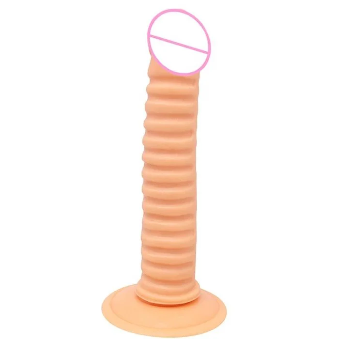 7 Inch Twisted Slim Dildo Vibrator Realistic Gay Masturbation Toy Soft Silicone ABS and PVC Material Sex Products