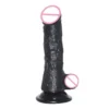 7.67 Inch Strap on Dildo Rubber Penis Sex Toy Shop 19.5cm Black Dildo with Belt Strap on Penis