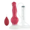 8.26 Inch Huge Realistic G Spot Animal Horse Squirting Silicone Sex Toys Color Red Ejaculating for Women Sex