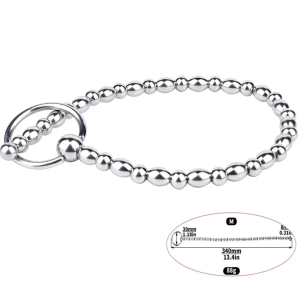 Male 33cm Penis Beads Urethral Dilator Massage Stick Stainless Steel Prostate Massager Delay Masturbation Sex Toys for Men