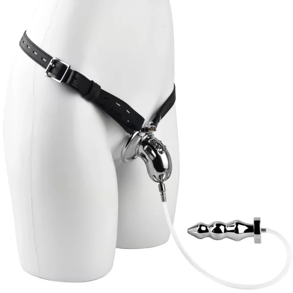 Metal Multipurpose Chastity Device Penis Cage With Anal Plug Stainless Steel Hollow Male Chastity Cage Sex Toys