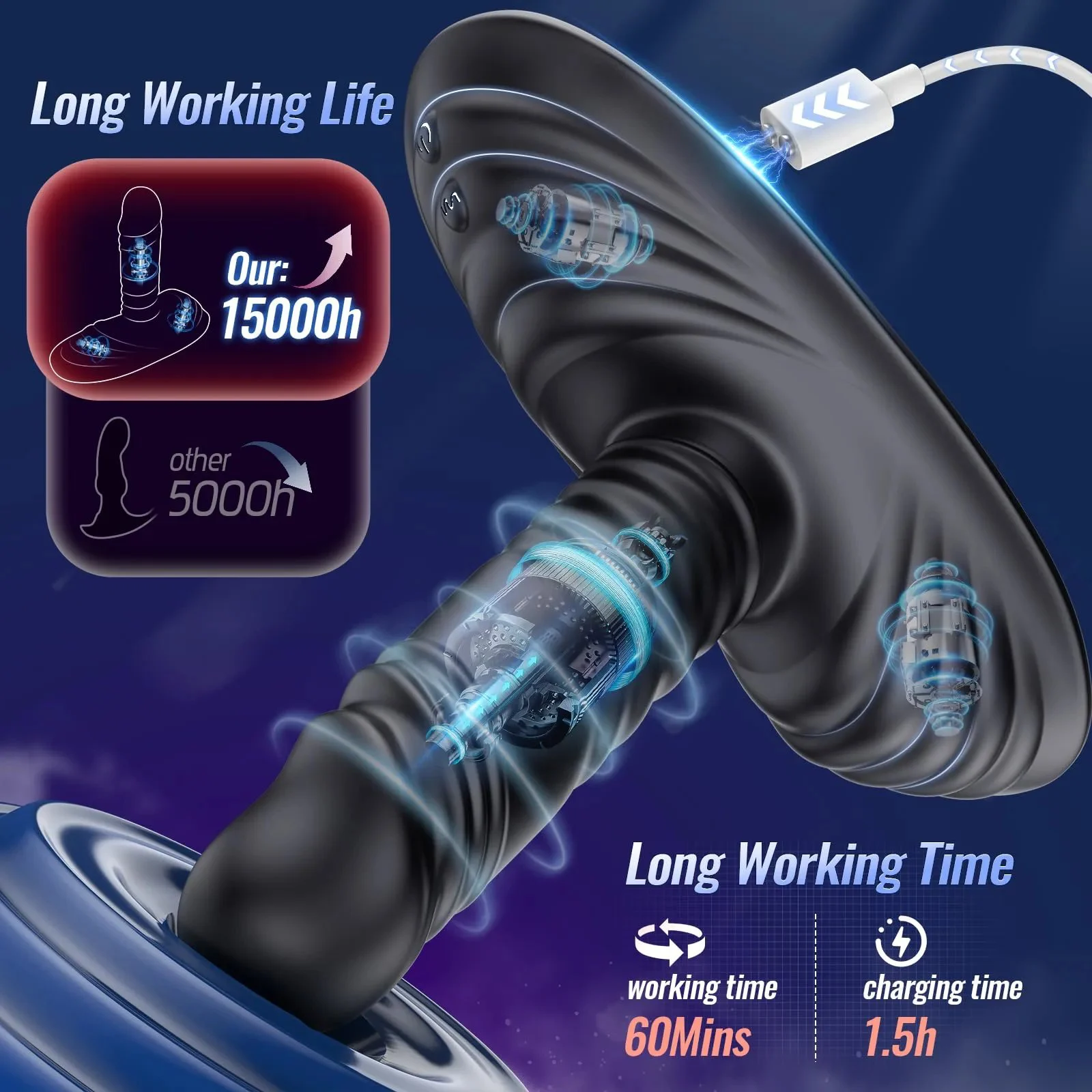 Remote Control Prostate Massager Anal Dildo Grinder Butt Plug Male Sex Toys Sit and Ride Anal Plug G Spot Vibrator for Men Women