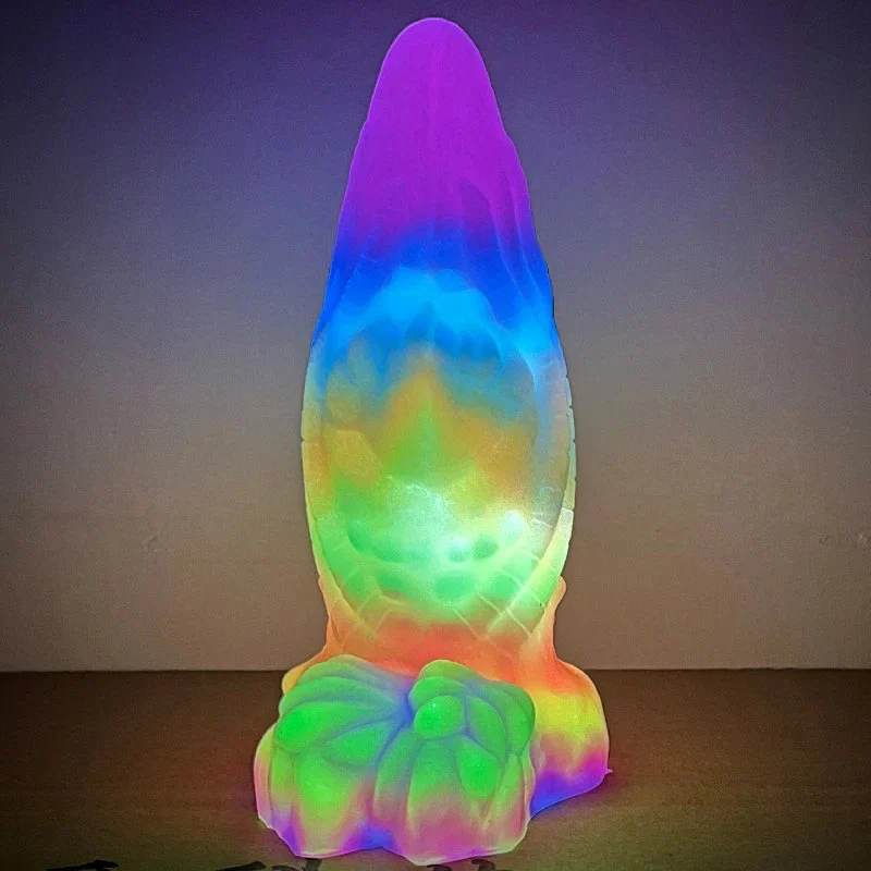 8 Inch Butt Plug Freaky Glowing Luminous Anal Dilator Gorgeous Dildo with Suction Liquid Silicone Adult Sexy Tool