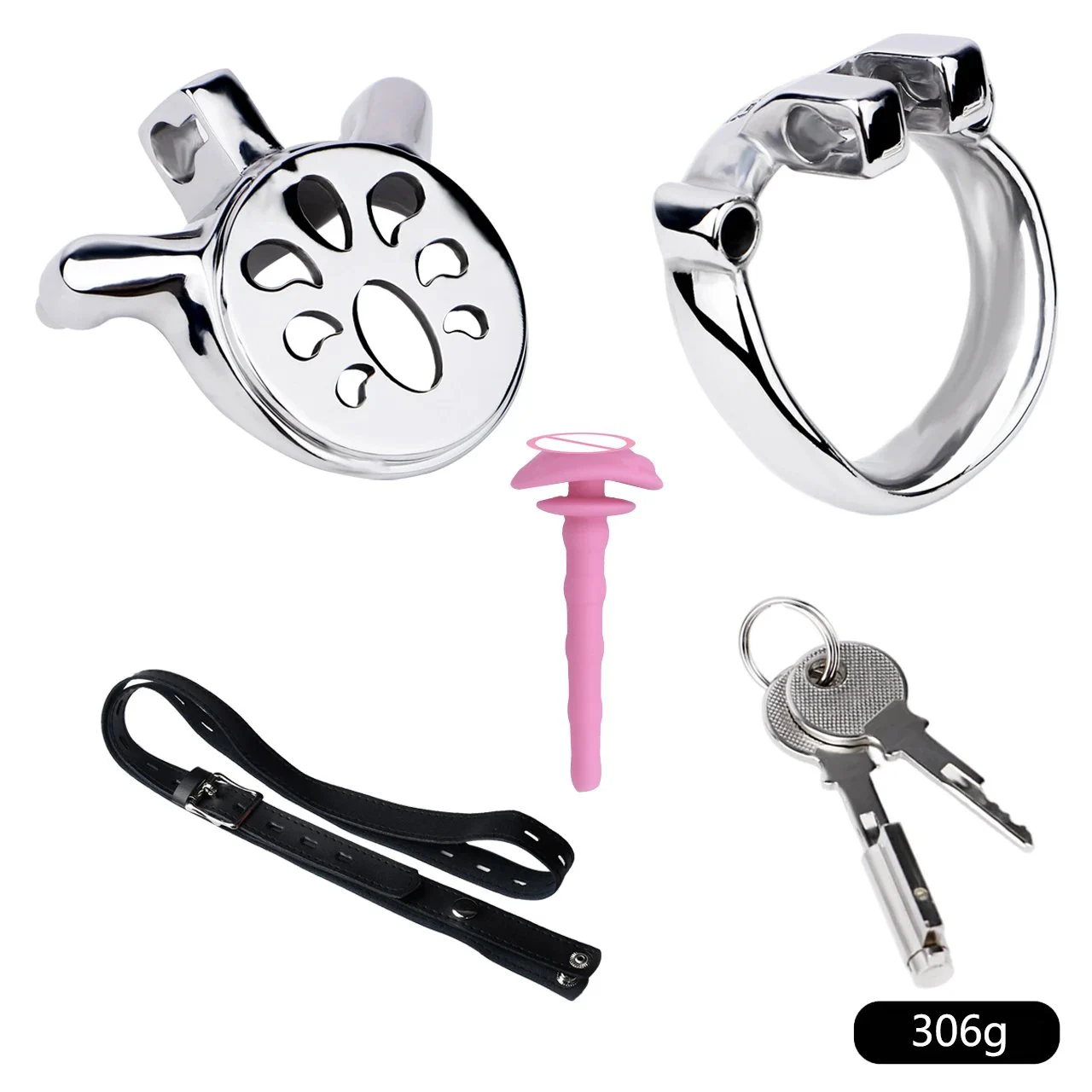 Catheter + Harness + Chastity CageAdult Toys for Men with Body BondageFour Sizes Available
