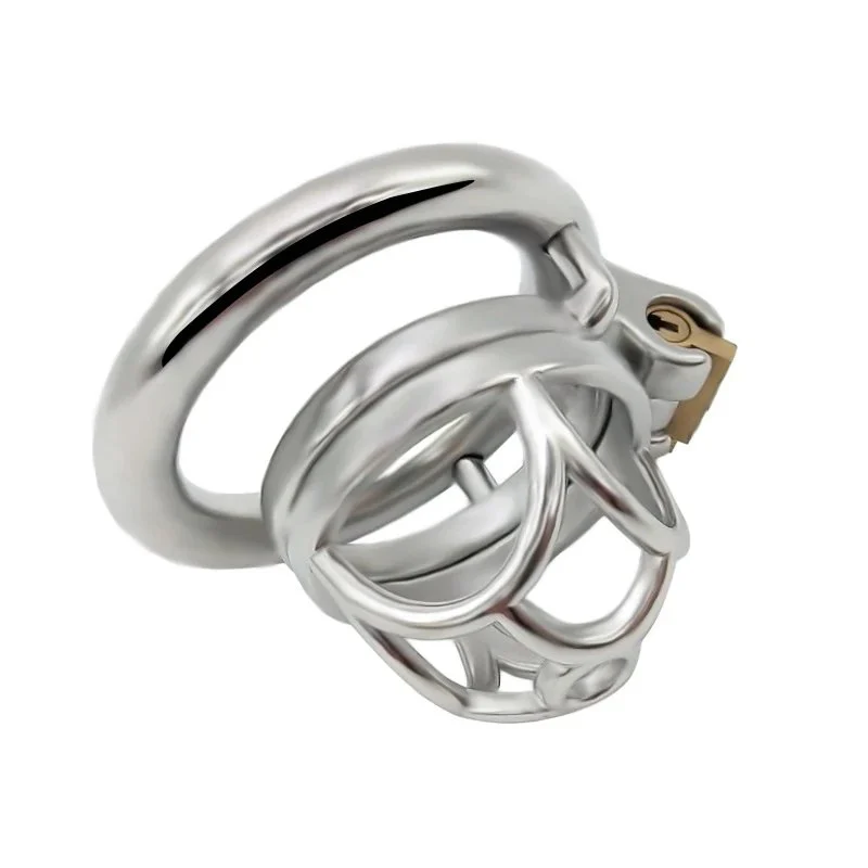 47mm 304 Stainless Steel Short Lock Penis Cage Male Chastity Device with Keyholder for Adult Sm Sex Toys