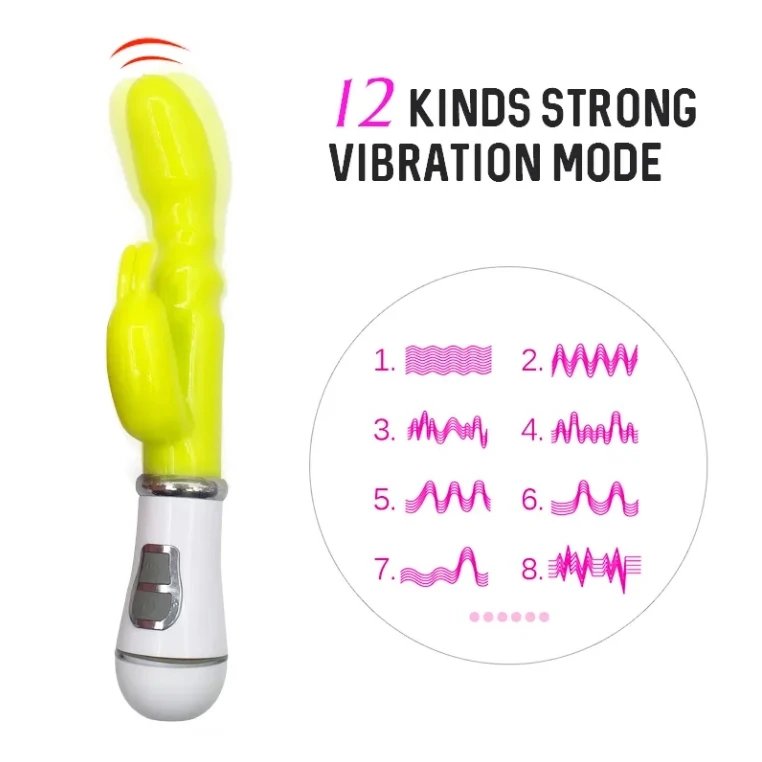 Waterproof 12 Frequency Dildo Vibrator Sex Toys Women Rechargeable Lady Rabbit Sex Vibrator