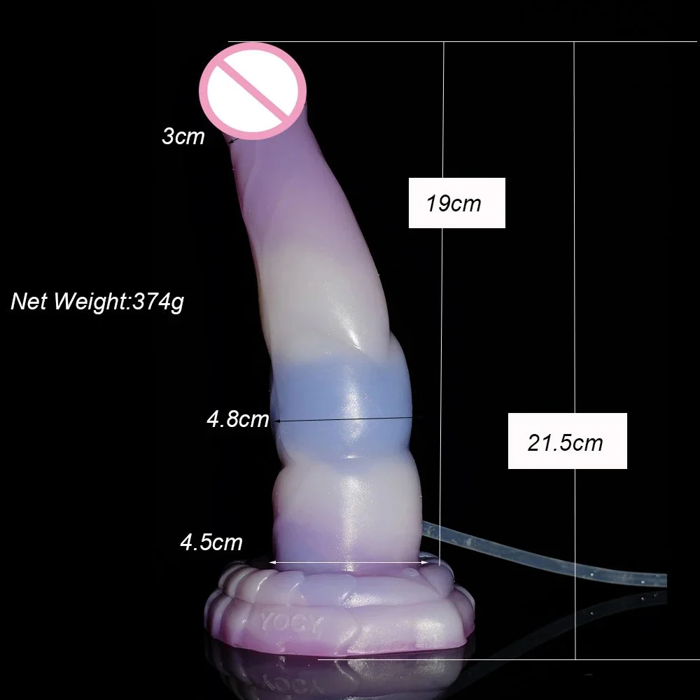 8 Inch Silicone Animal Dildo Fake Penis Ejaculating Fantasy Dildo Squirting Function Anal Plug for Men Colorful Sex Toy