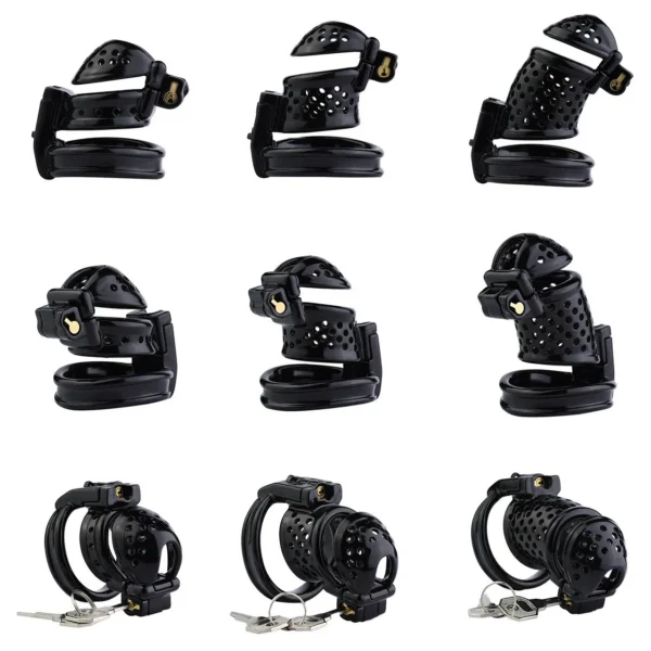 Male Cock Cage Chastity Device Chastity Cock Cage Device with 3 Active Sizes Rings Adult Sex Toy for Men Penis Exercise