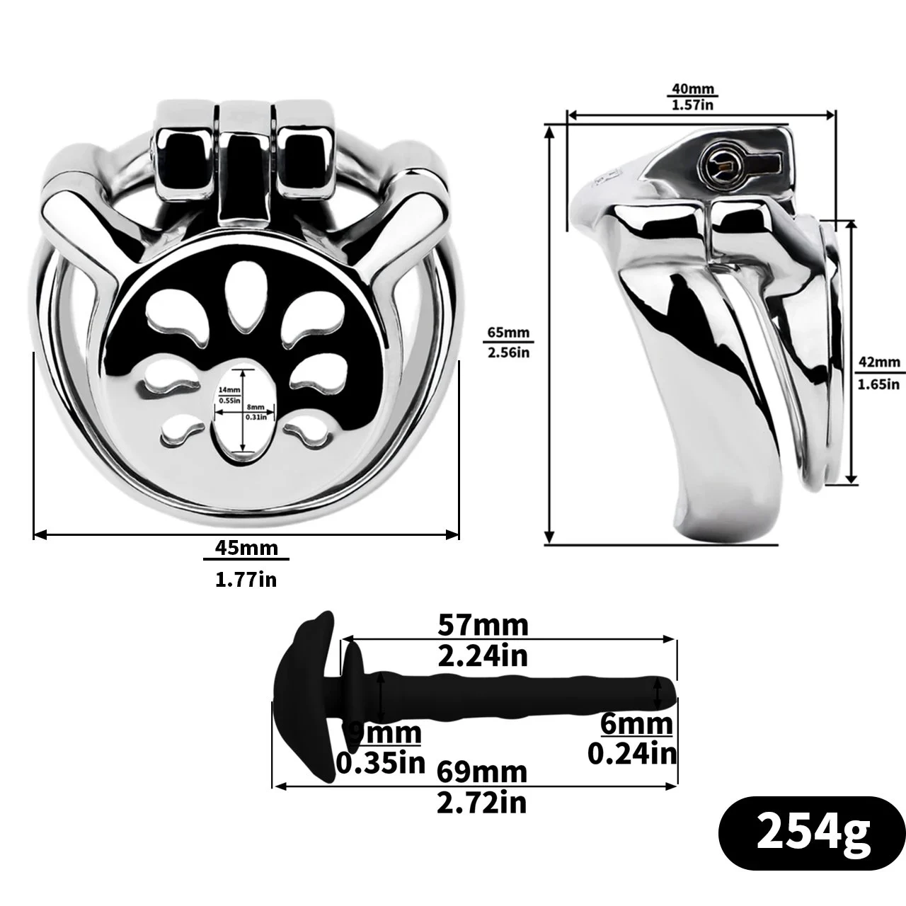 Catheter + Harness + Chastity CageAdult Toys for Men with Body BondageFour Sizes Available