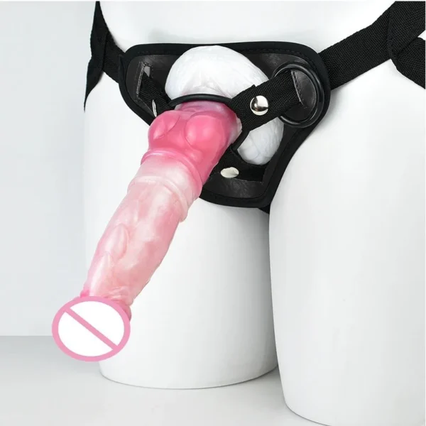 8.66 Inch Large Monster Realistic Sex Toy Artificial Strap Chastity Belt Penis for Men