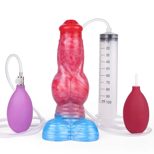 Fantasy Monster Dildo Inflatable Spray Water Soft Liquid Silicone Dildo Female Masturbation Adult Fun Sex Toys